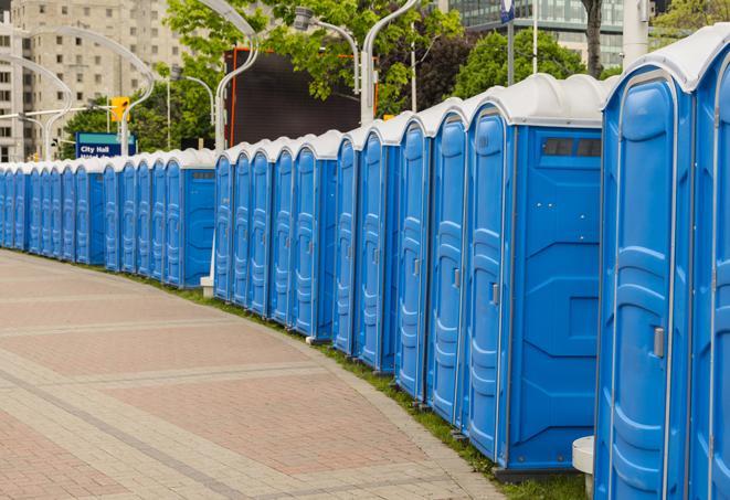 portable restrooms with extra sanitation measures to ensure cleanliness and hygiene for event-goers in Cape Charles